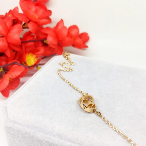 Perhiasan Gelang Tangan Kaki Titanium Fashion Korea Anti Karat Rosegold  - BB446
