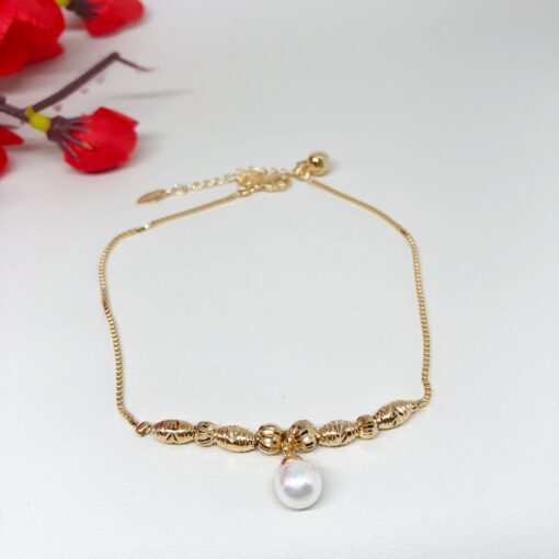 Gelang Kaki Xuping Asli Anklet Pearl Mutiara Lapis Emas - BB176