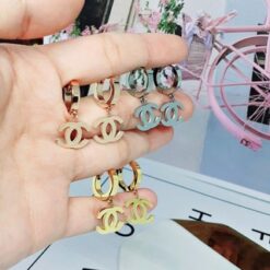 Titanium Anting Korea Fashion Putih Giwang Jepit Rose Gold Silver