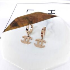 Titanium Anting Korea Fashion Putih Giwang Jepit Rose Gold Silver