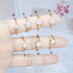 Cincin Solitaire Batu Berlian Imitasi Xuping Gold