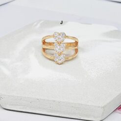 Cincin Xuping Model Wajik Lebar Mata Lapis Emas