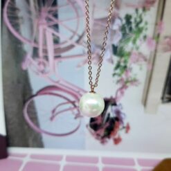 Kalung Fashion Titanium Mutiara Putih